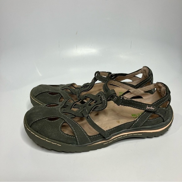 Jambu Spain gray leather memory foam sandals size 9 - Picture 6 of 9